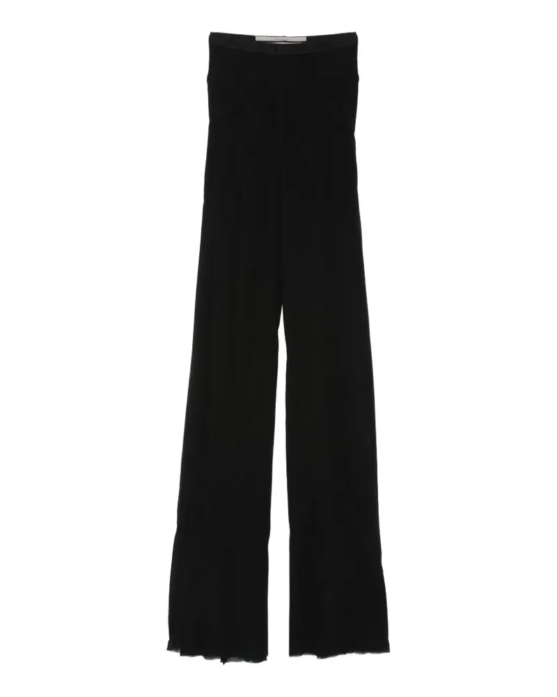 Rick Owens bias ribbed palazzo pants - Schwarz Schwarz