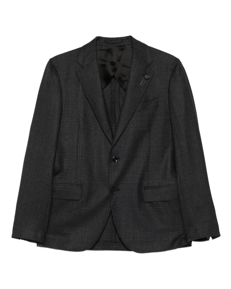 LARDINI Wollanzug mit Karomuster - Grau Grau