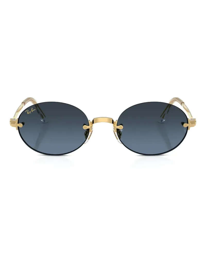 Ray Ban Sonnenbrille mit rundem Gestell - Gold Gold