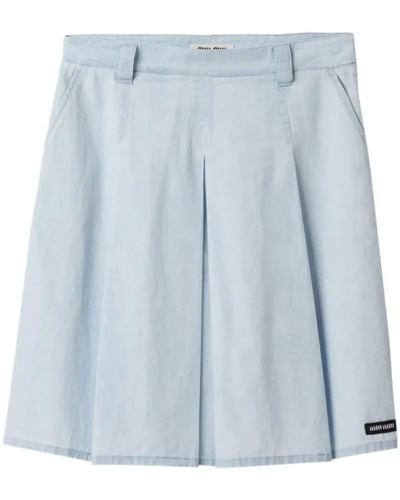 Miu Miu Chambray-Rock mit Falten - Blau Blau