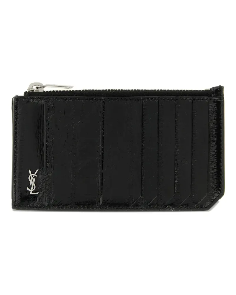 Saint Laurent zip-up card holder - Schwarz Schwarz