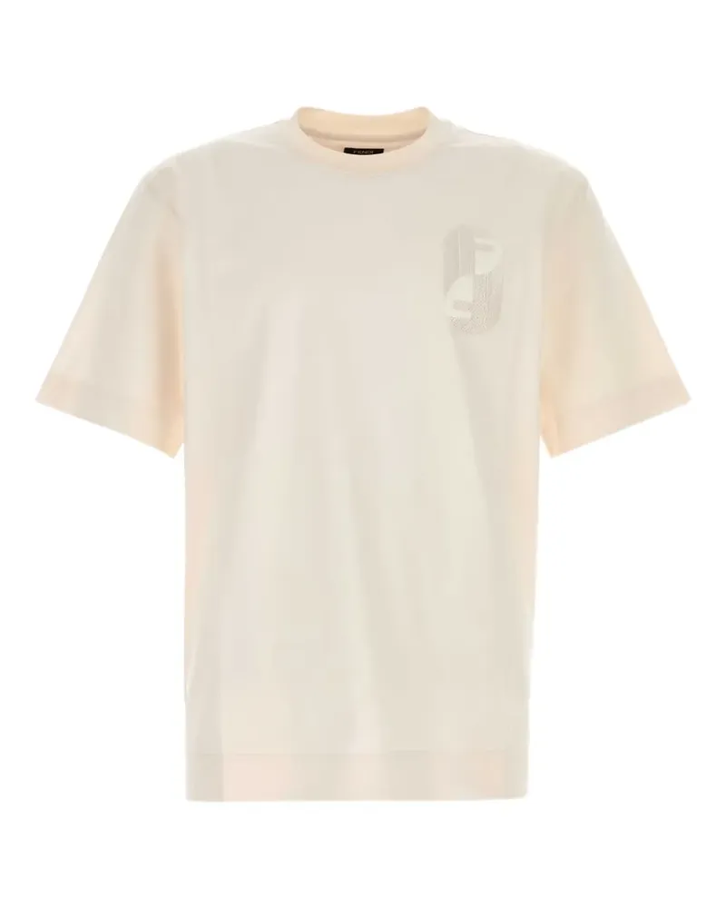 Fendi T-Shirt mit Logo-Stickerei - Nude Nude