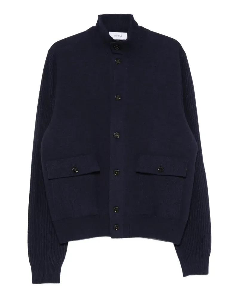 LARDINI Gerippter Cardigan - Blau Blau