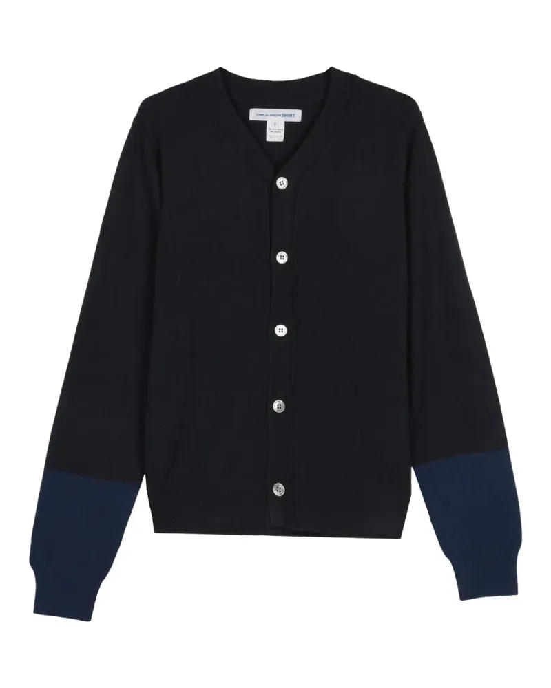 Comme des Garçons Zweifarbiger Cardigan - Schwarz Schwarz