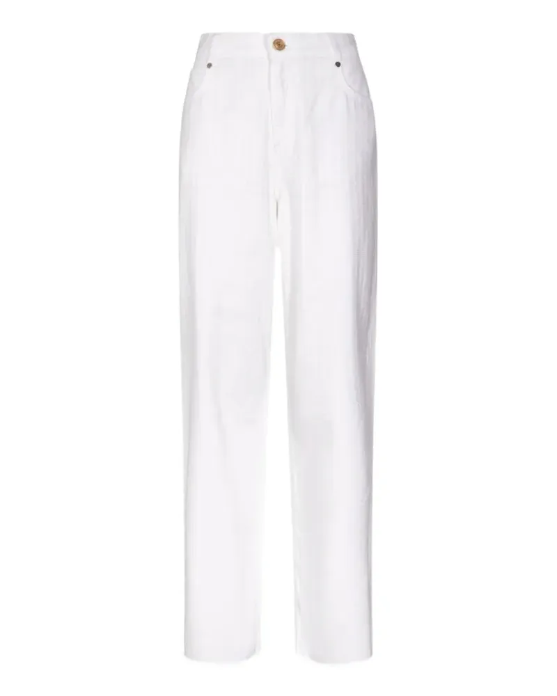 Gaëlle Bonheur Ungesäumte Jeans mit Verzierung - Weiß Weiß