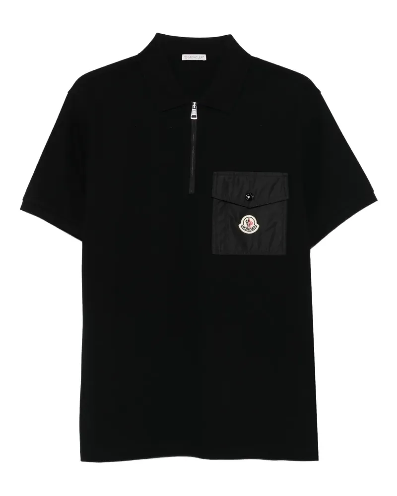 Moncler Poloshirt mit aufgesetzter Tasche - Schwarz Schwarz