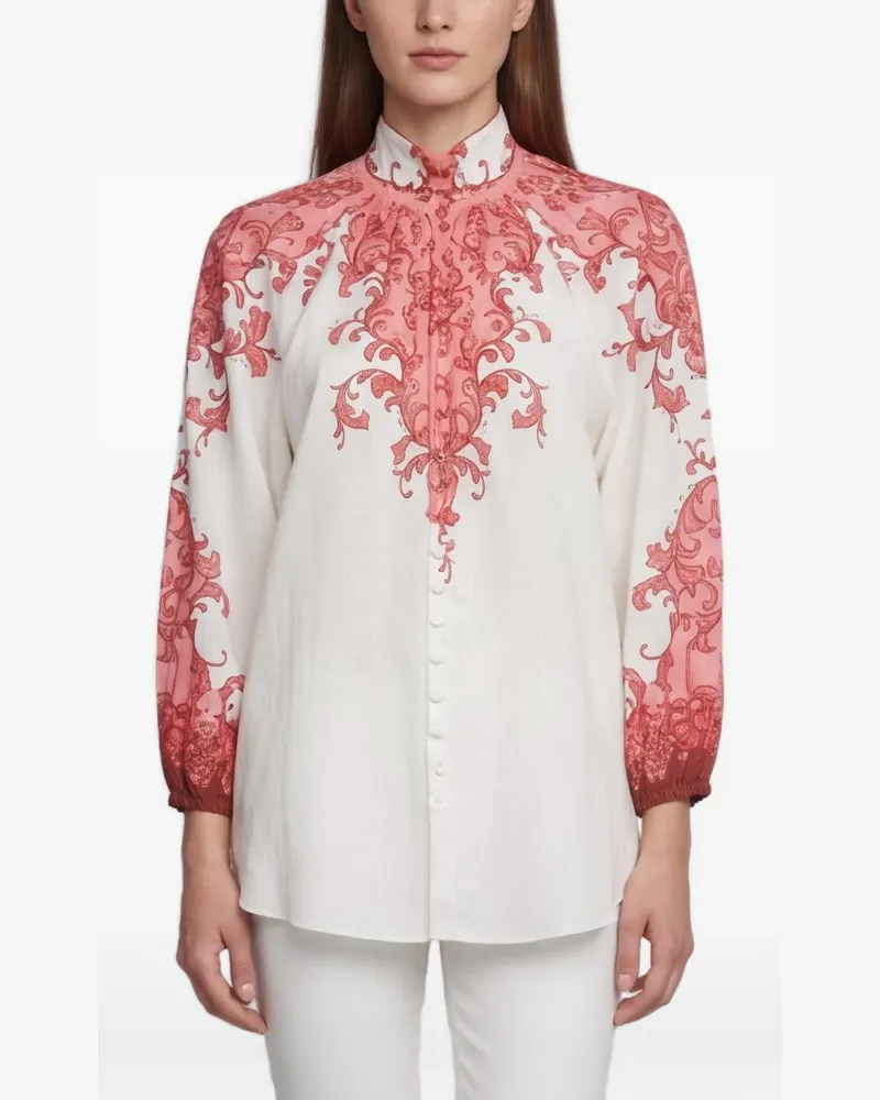 Zimmermann Nina Bluse mit Barock-Print - Weiß Weiß