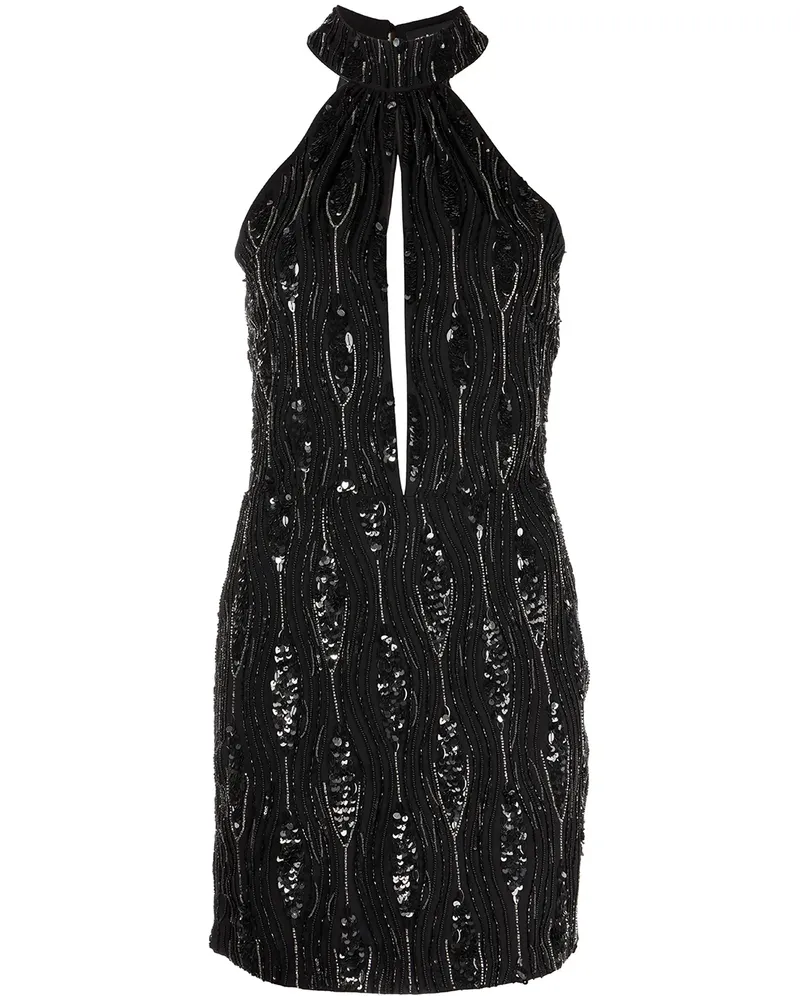 Retrofête Minikleid mit Pailletten - Schwarz Schwarz