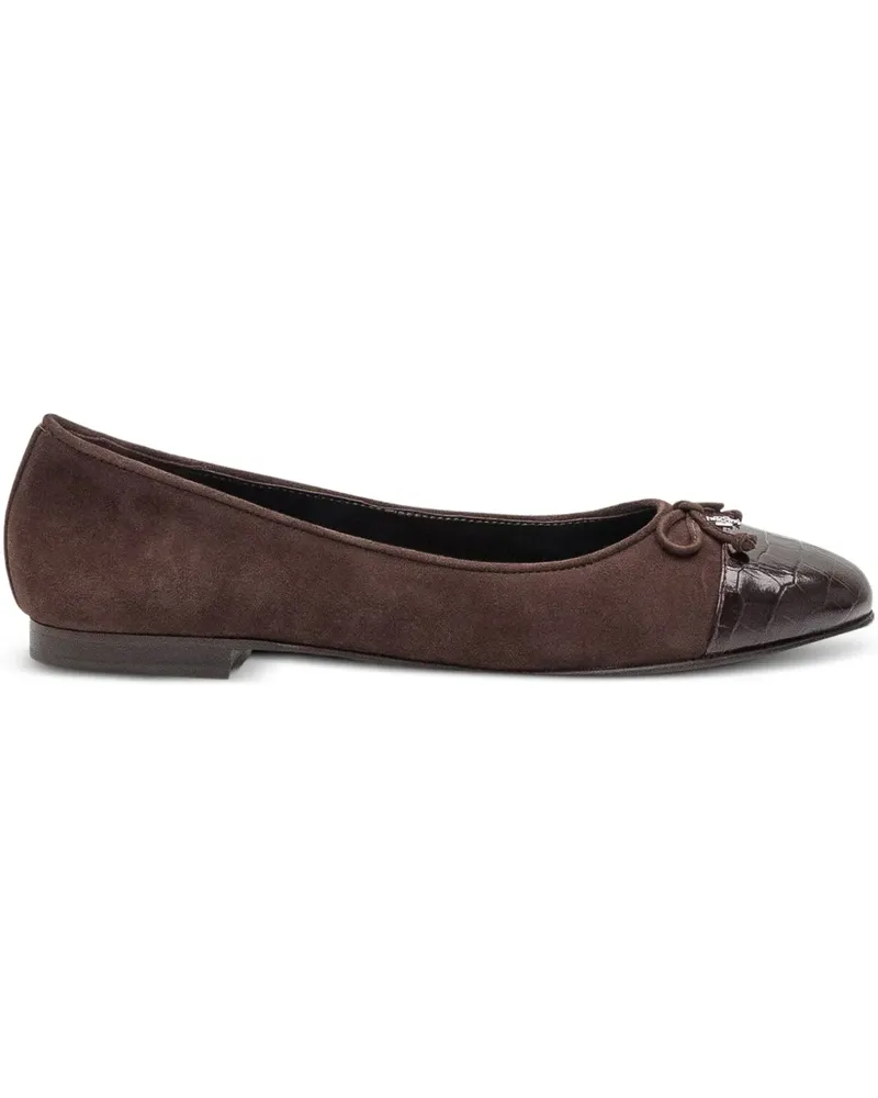Tory Burch Wildleder-Ballerinas mit angeschnittener Kappe - Braun Braun
