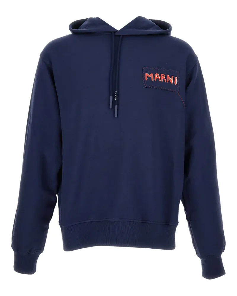 Marni Hoodie mit Logo-Patch - Blau Blau