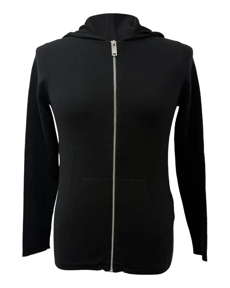 Sandro Zipped knitted hoodie - Schwarz Schwarz
