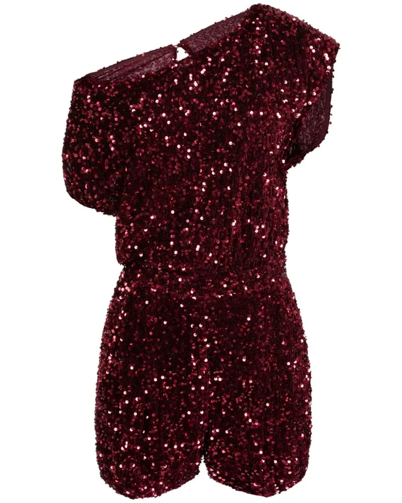 Elisabetta Franchi Chenille-Playsuit mit Pailletten - Rot Rot