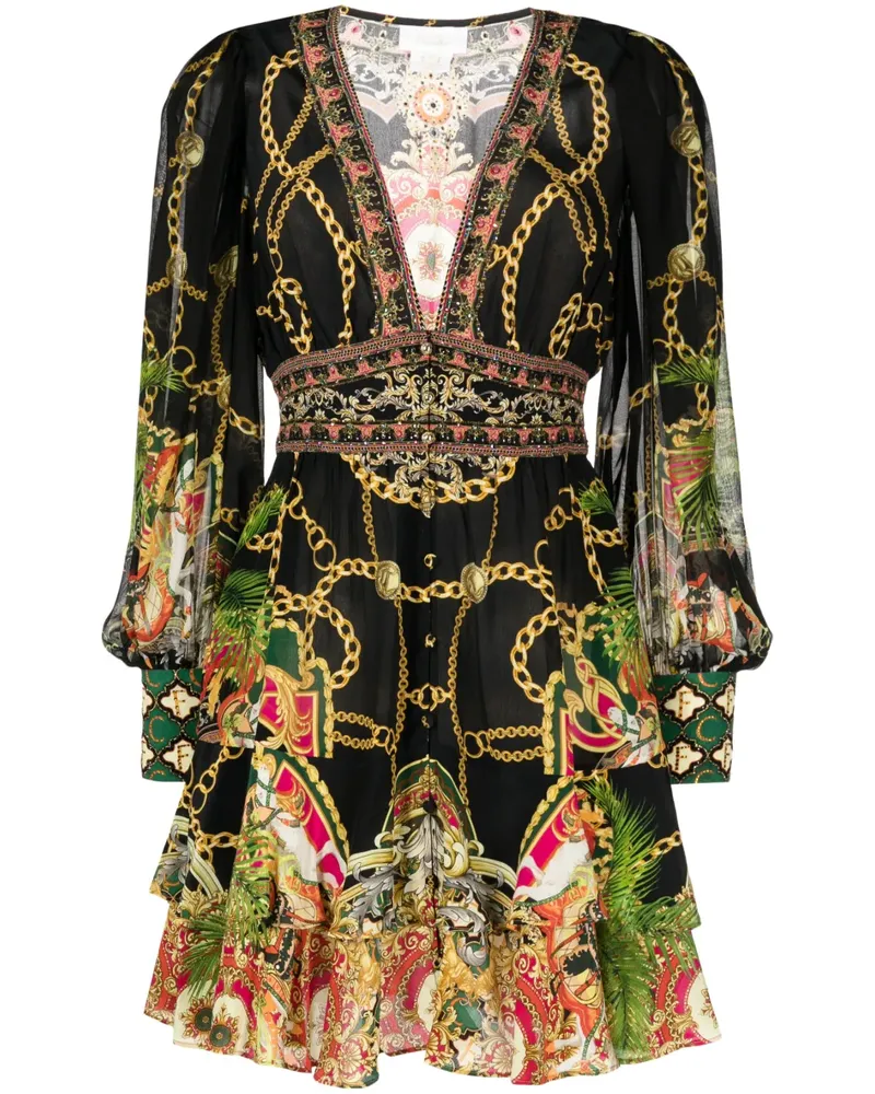 Camilla Jealousy and Jewels Seidenkleid - Schwarz Schwarz