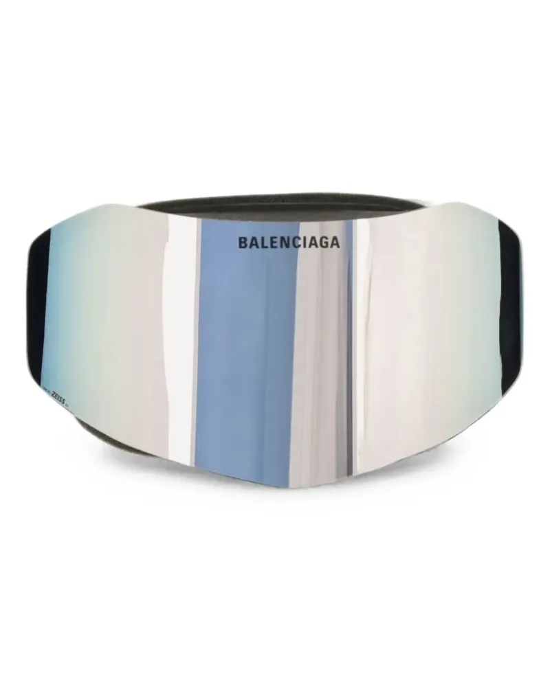 Balenciaga Ski Mask Skibrille mit Logo - Silber Silber