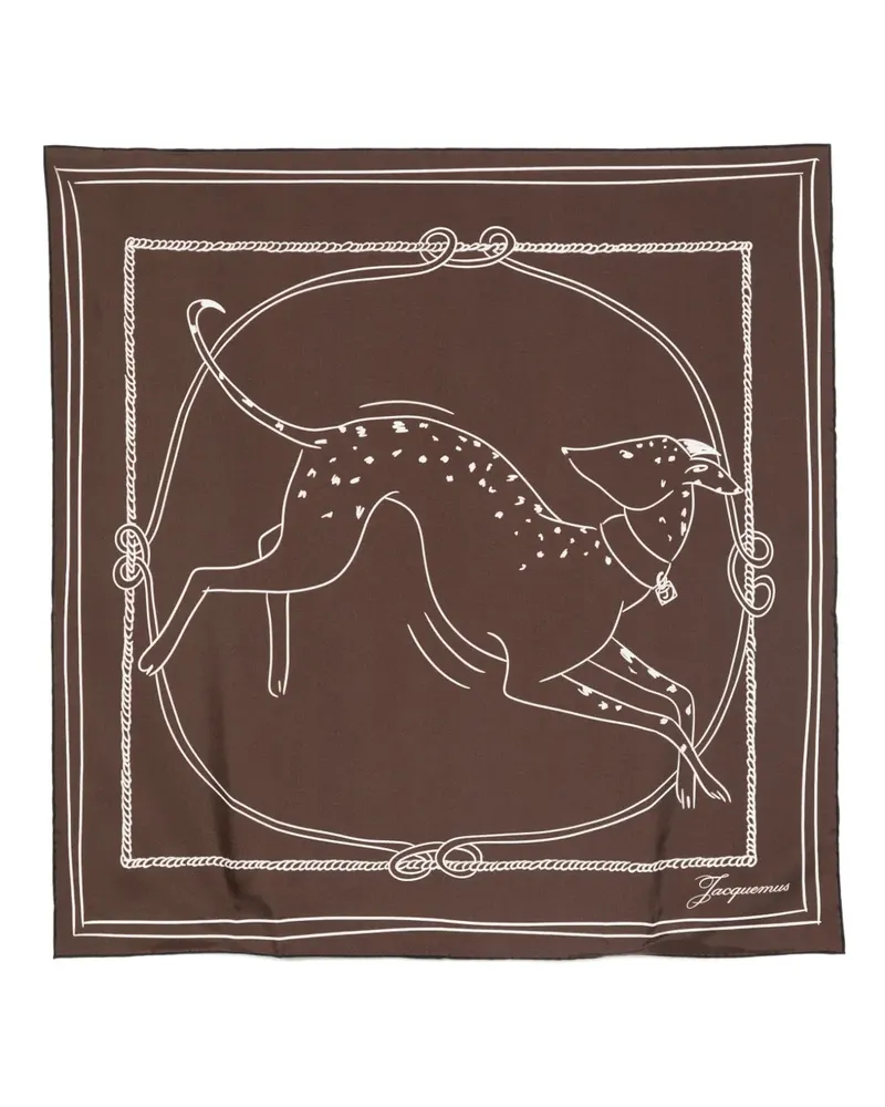 Jacquemus Schal mit Hunde-Print - Braun Braun