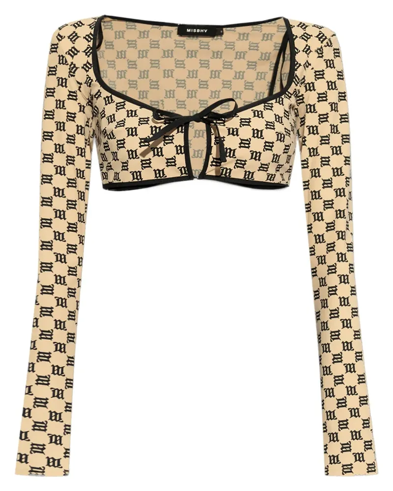 MISBHV Cropped-Top mit Monogramm - Braun Braun