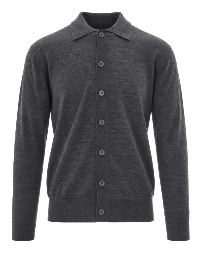 Paolo Pecora Milano Feinstrick-Pullover mit Knöpfen - Grau Grau
