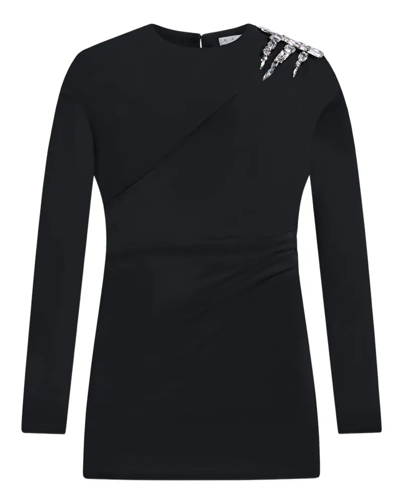 Area Drapiertes Minikleid mit Kristallen - Schwarz Schwarz