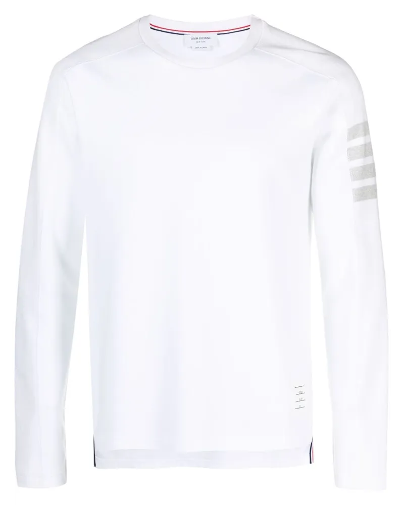 Thom Browne Langarmshirt mit Streifen - Weiß Weiß