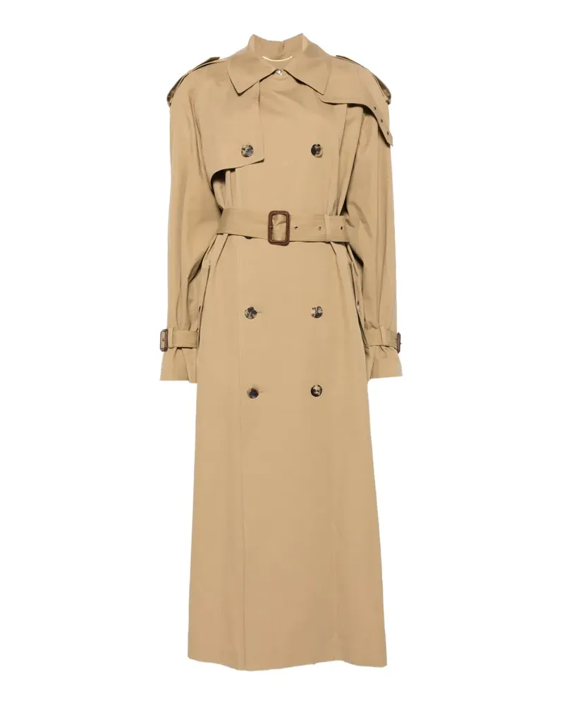 Saint Laurent button belted coat - Nude Nude