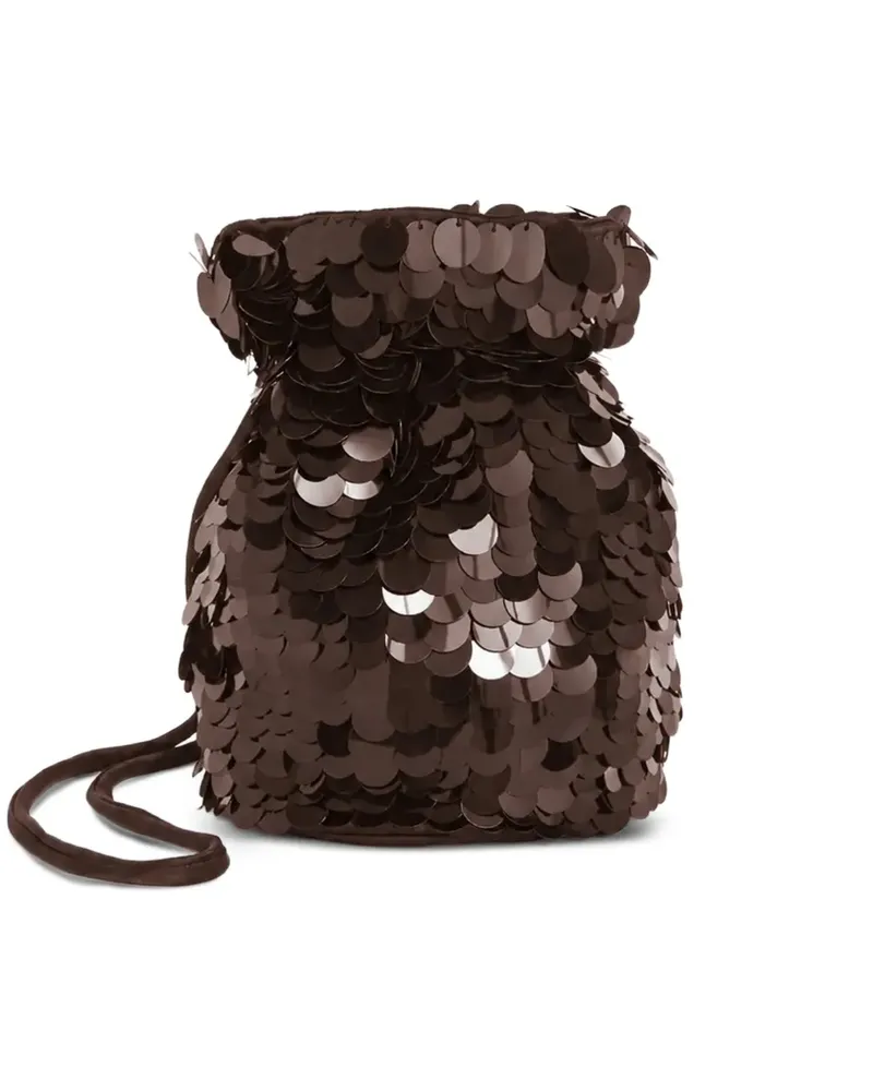 P.A.R.O.S.H. Beuteltasche mit Pailletten - Braun Braun