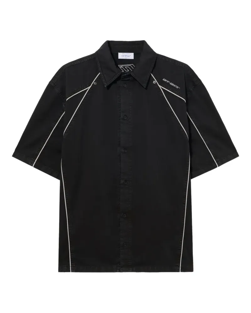 OFF-WHITE piped short-sleeve shirt - Schwarz Schwarz
