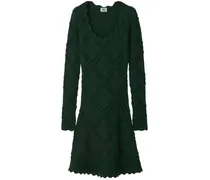 Langärmeliges Strickkleid - Grün