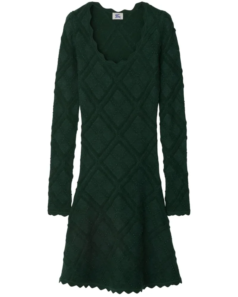 Burberry Langärmeliges Strickkleid - Grün Grün