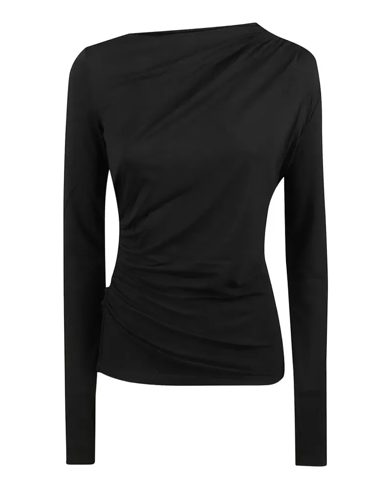 Patrizia Pepe long-sleeve gathered top - Schwarz Schwarz