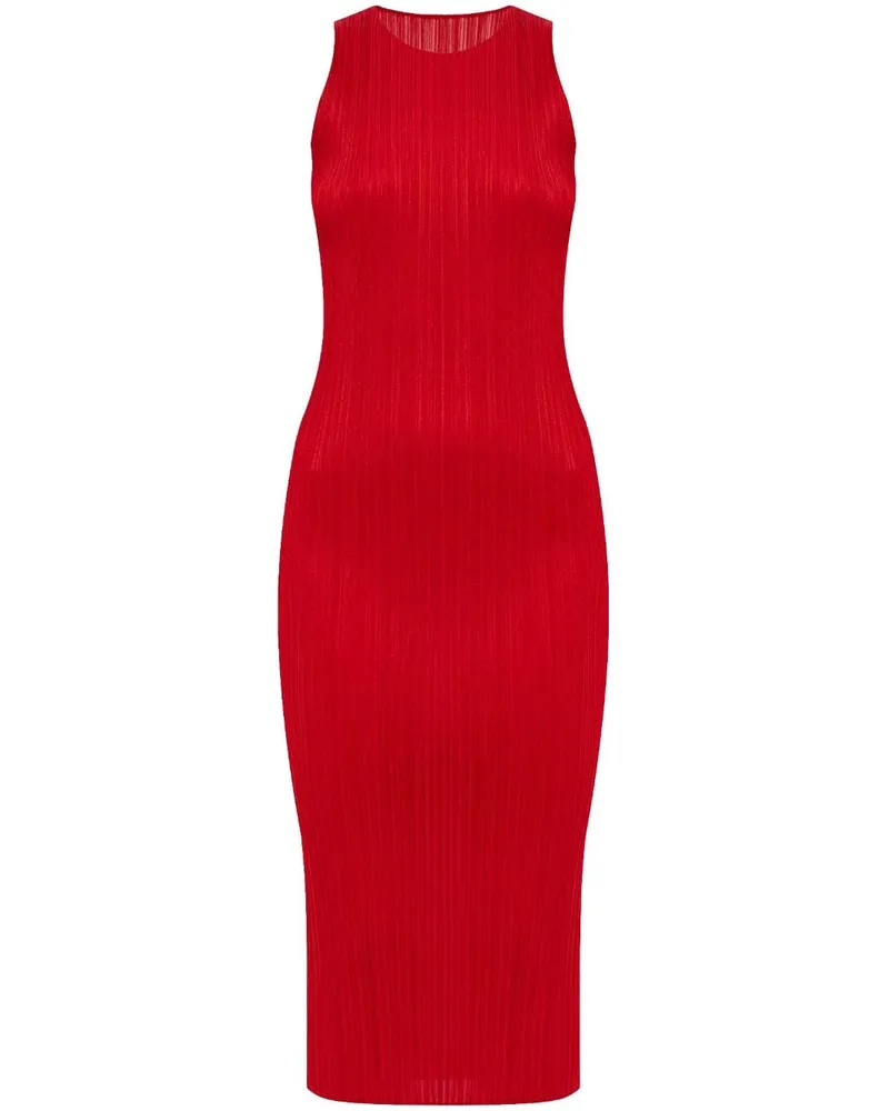 Issey Miyake Plissiertes Midikleid - Rot Rot