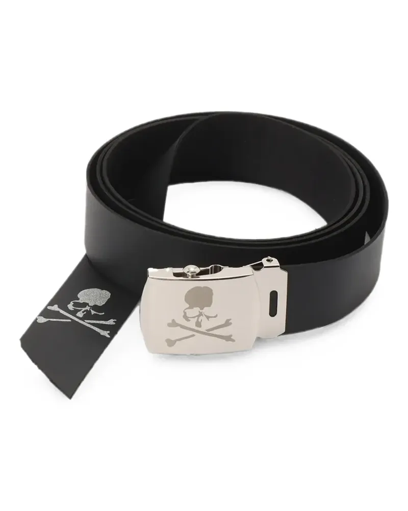 Mastermind World MW skull-print leather belt - Schwarz Schwarz