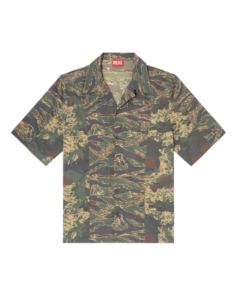 Diesel S-Brack-EPBW Hemd mit Camouflage-Print - Grün Grün