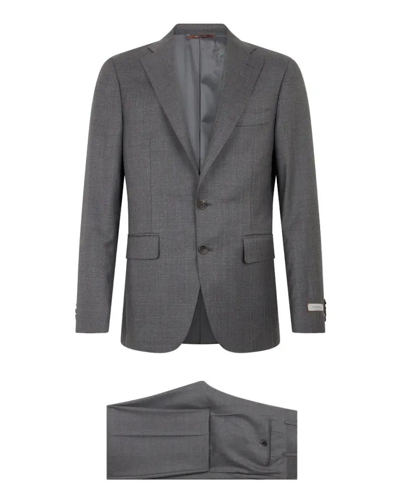 Canali logo-patch suit - Grau Grau