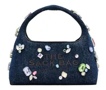 Schultertasche mit Kristallen - Blau