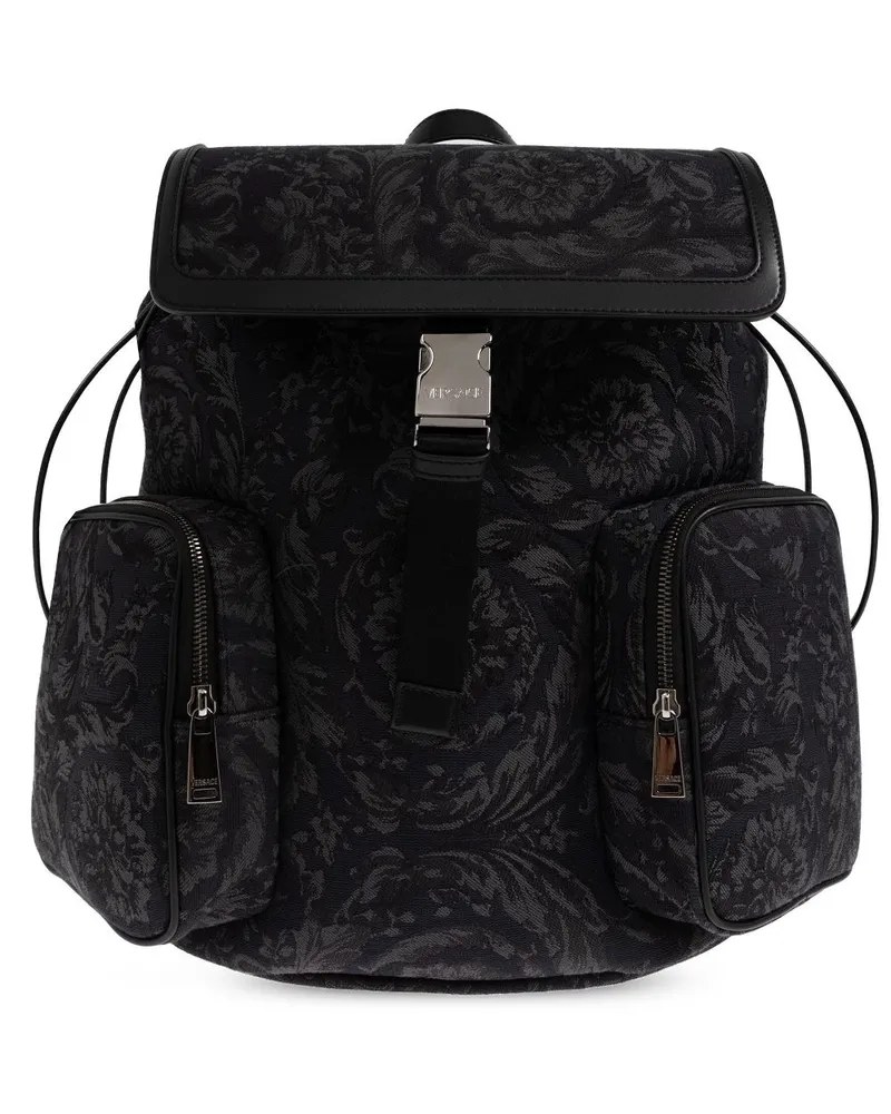 Versace Rucksack mit Barocco-Muster - Schwarz Schwarz