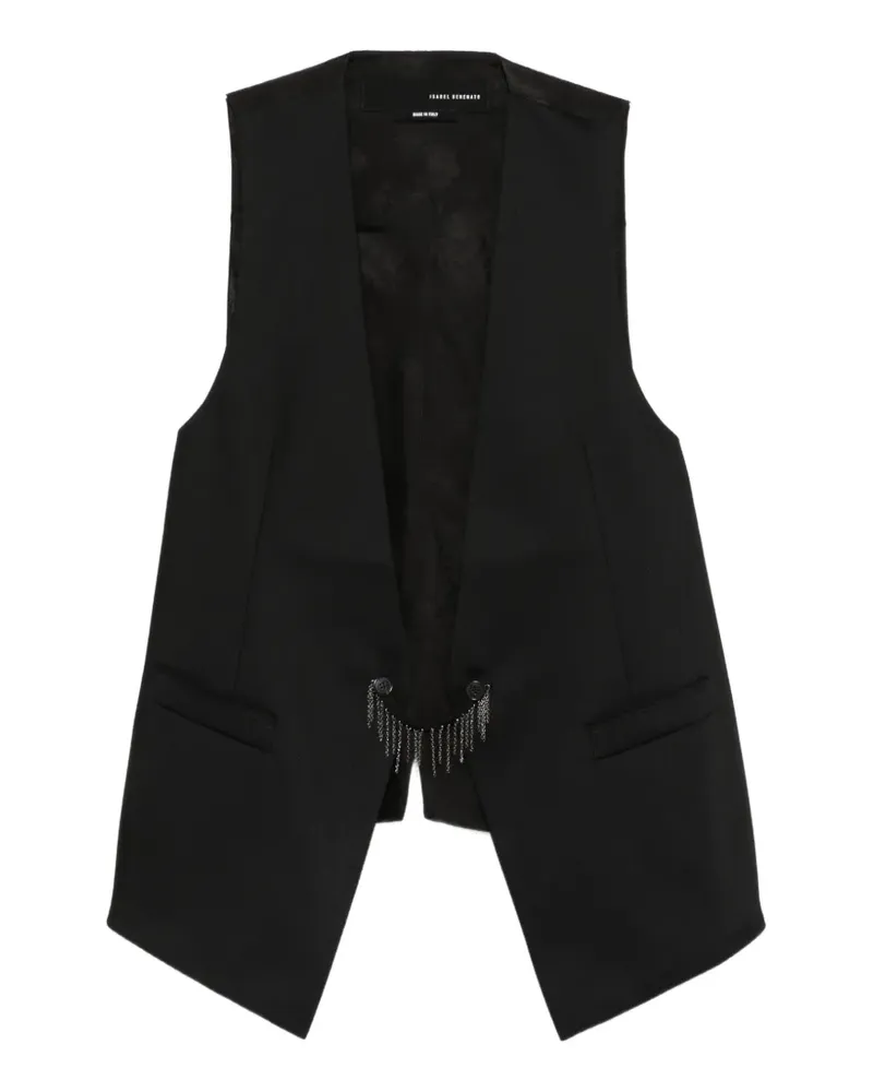 Isabel Benenato chain-link-embellishment waistcoat - Schwarz Schwarz