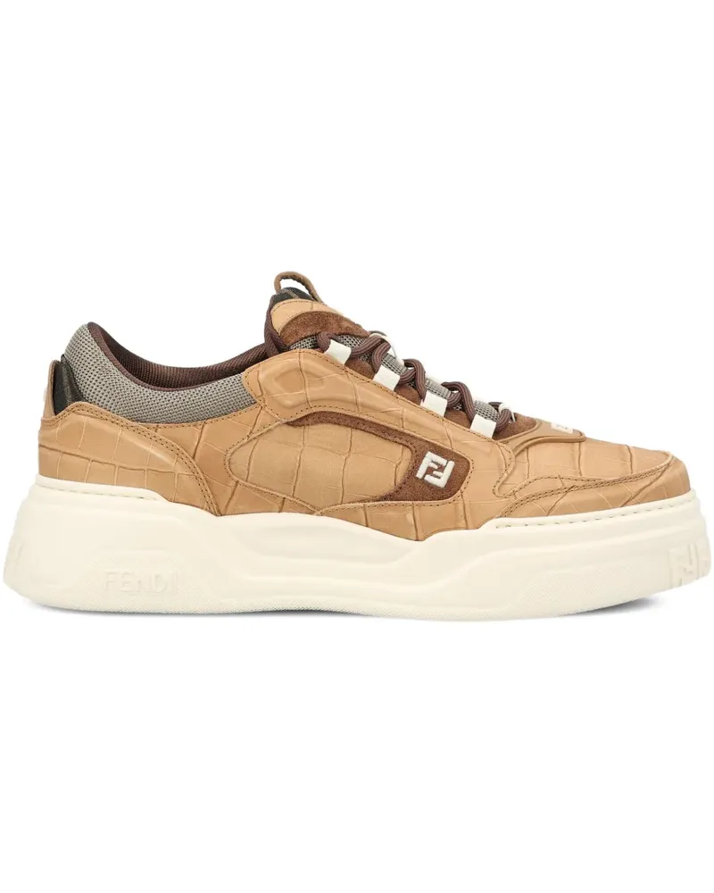 Fendi Sneakers mit Logo-Prägung - Braun Braun