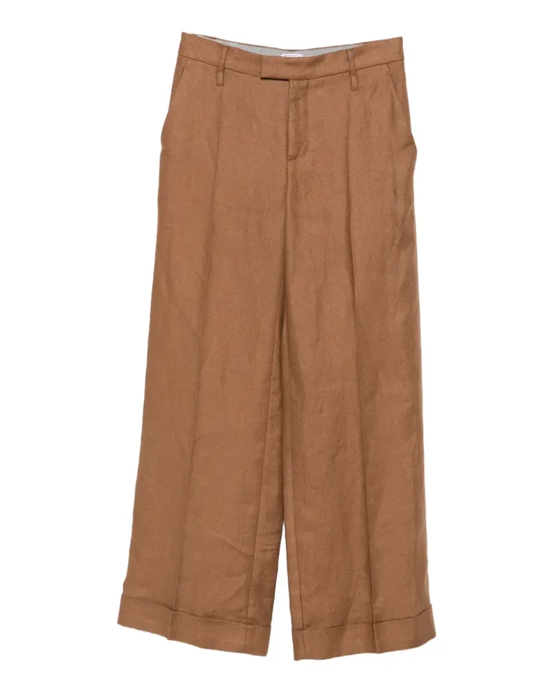 Brunello Cucinelli pleated turn-up trousers - Braun Braun
