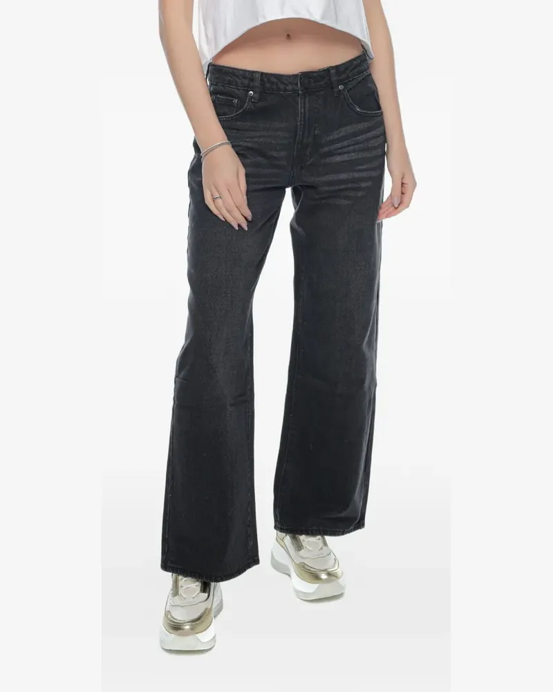 One Teaspoon Low Riders Wide-Leg-Jeans - Schwarz Schwarz