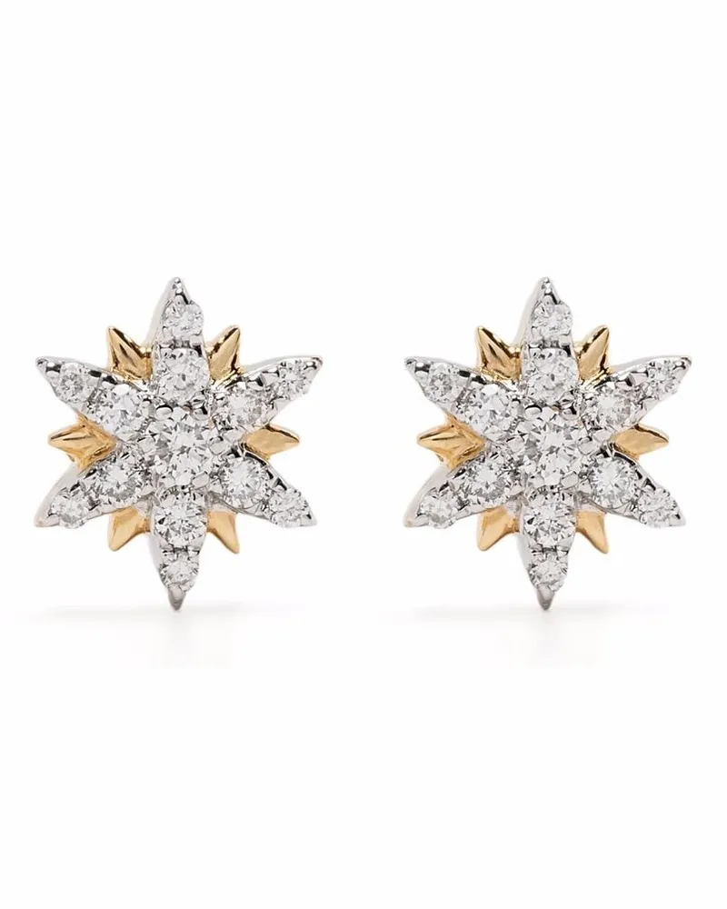 DJULA 18kt Mini Sun Gelbgoldohrringe mit Diamanten Gold