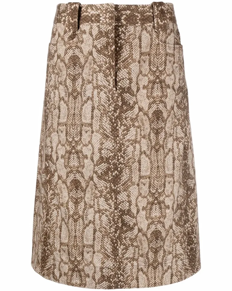 Alberta Ferretti Rock mit Schlangen-Print - Braun Braun