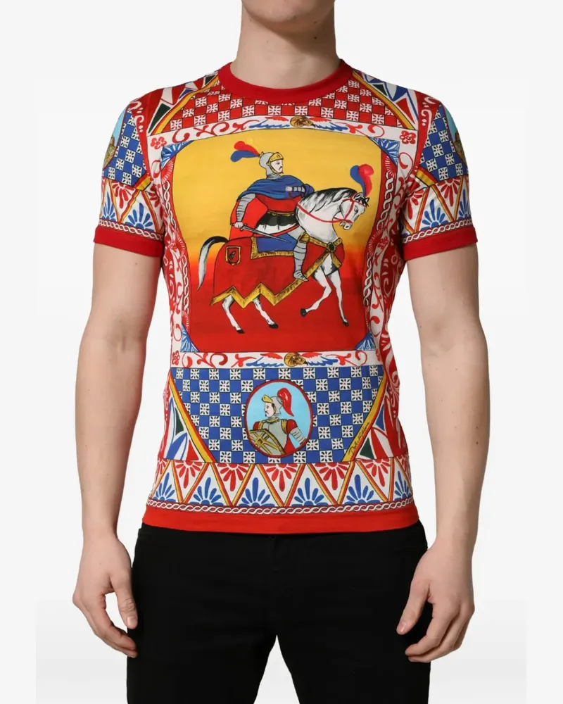 Dolce & Gabbana Carretto-print T-shirt - Rot Rot