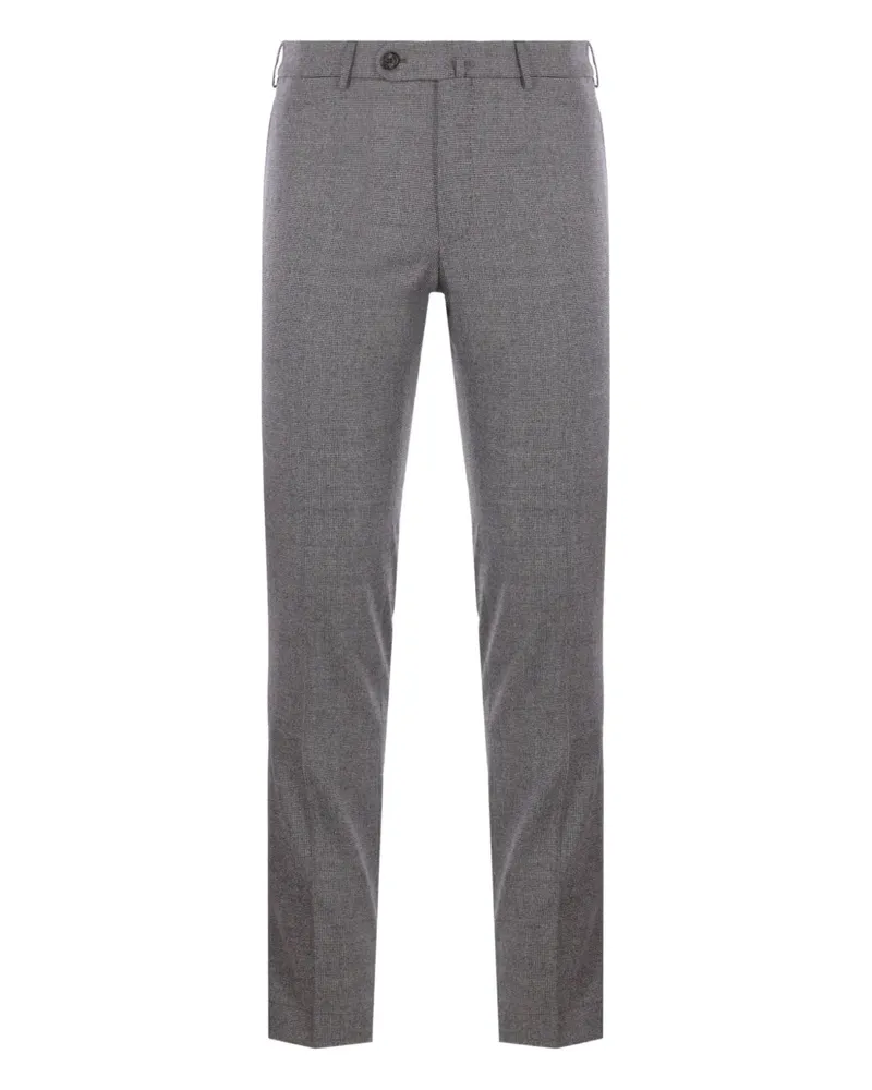 Incotex Wollhose mit Mikro-Karomuster - Schwarz Schwarz
