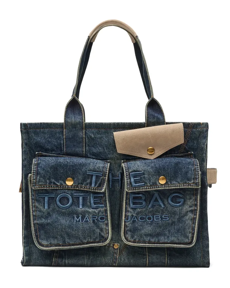 Marc Jacobs Großer The Denim Tote Bag mit Wildledertasche - Blau Blau