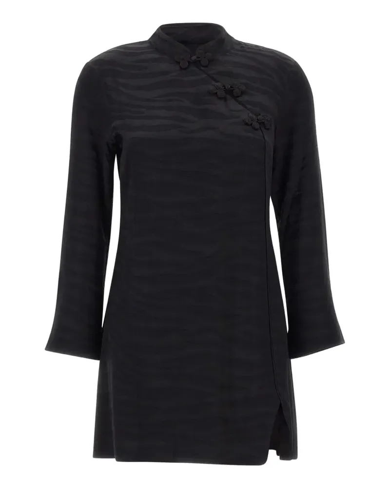 RIXO Brooklyn Minikleid aus Jacquard - Schwarz Schwarz
