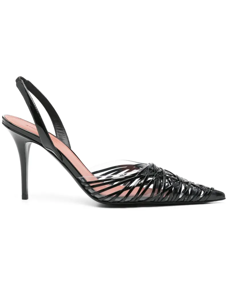 Amina Muaddi Lori Pumps mit Slingback-Riemen 90mm - Schwarz Schwarz