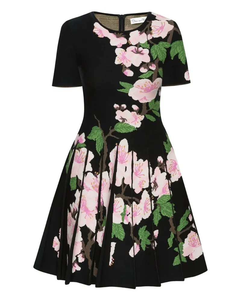 Oscar de la Renta Minikleid mit Blumen-Print - Blau Blau