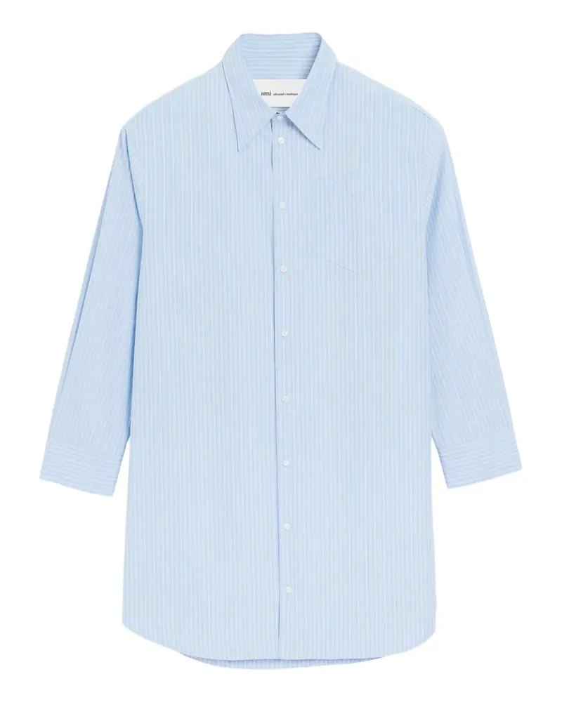 AMI Paris Ami de Coeur Hemdkleid mit Tasche - Blau Blau