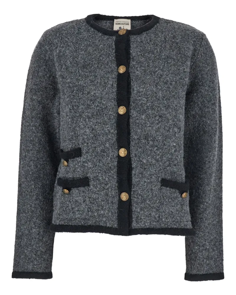 Semicouture Cardigan mit geknöpfter Tasche - Schwarz Schwarz