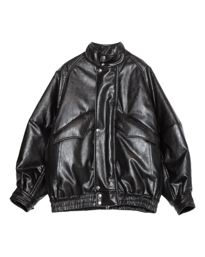 Muller of Yoshiokubo Moon Lederjacke mit Druckknöpfen - Schwarz Schwarz
